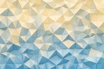 Fototapeta premium Vibrant Low Poly Geometric Pattern with Triangular Shapes in Pastel Blue and Yellow Tones