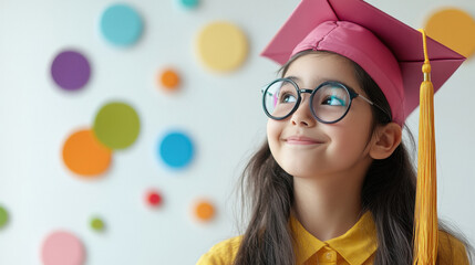 cute teenage girl in graduation cap