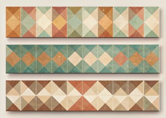 Vintage Style Banners Set: Material Design Backgrounds for Retro Designs