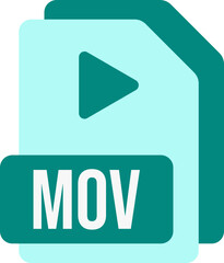 MOV File Format Icon Color Fill