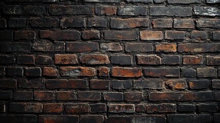 Obraz premium Dark Brick Wall – A Moody and Dramatic Background for Urban Style
