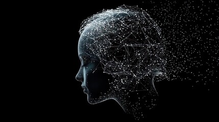 Abstract Digital Profile Of A Woman