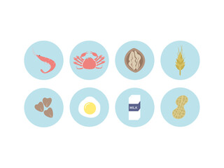 アレルギー、特定原材料8品目の食材