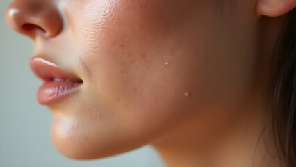 Obraz premium Ultra-Realistic Close-Up of Natural Human Skin Texture with Visible Pores and Fine Lines