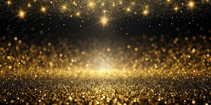 Luxurious black and gold abstract background with glitter accents, glamorous, glittery,  glamorous