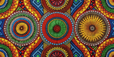 African print fabric with bright colors and patterns, textiles, fashion fabric