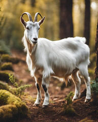 Obraz premium goat, ram, animal, livestock, mammal, horned, farm, nature, wildlife, countryside, domestic, grazing, strong, rural, robust, mountain, wool, beard, majestic, rugged, wild, herding, pasture, hoofed, st