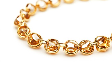 Obraz premium A sparkling gold bracelet, clean white background, transparent isolate