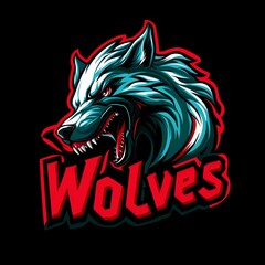 Kraftvolles Wolfs-Maskottchen-Logo f&uuml;r Esports-Teams und Sportvereine mit dynamischem Design
