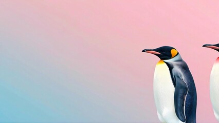 Fototapeta premium Beautiful Minimalistic Background with Copy Space for World Penguin Day