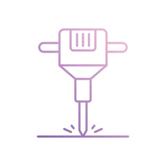 Jackhammer  icon isolated on a white background. Vector illustration.