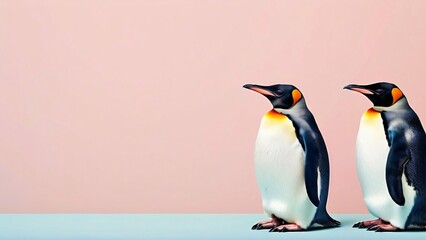 Fototapeta premium Beautiful Minimalistic Background with Copy Space for World Penguin Day