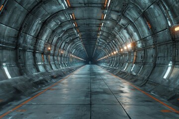 Futuristic Sci-Fi Spaceship Tunnel,Futuristic Industrial Tunnel	