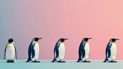 Beautiful Minimalistic Background with Copy Space for World Penguin Day