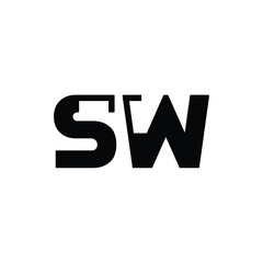 SW monogram logo design letter text name symbol monochrome logotype alphabet character simple logo