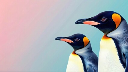 Beautiful Minimalistic Background with Copy Space for World Penguin Day