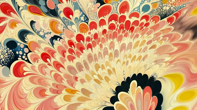 Colorful swirling patterns create a captivating visual display of abstract art in a vibrant composition