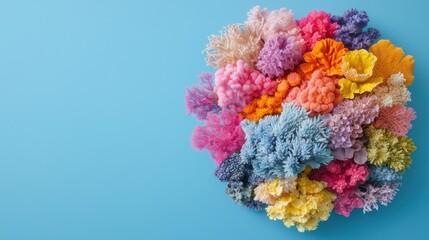 Fototapeta premium Vibrant coral reef display underwater world nature colorful environment aerial view marine beauty