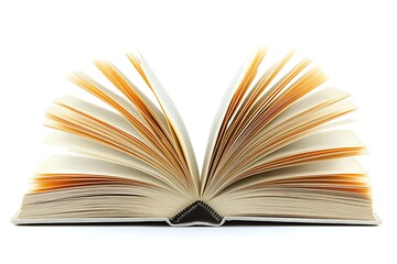 Fototapeta premium Open book, white background, knowledge, learning