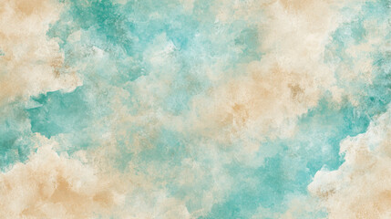 Aesthetic retro sky backdrop, fluffy cumulus clouds illuminated by golden light, weathered paper texture with gentle crinkles