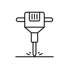Jackhammer  icon isolated on a white background. Vector illustration.