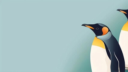 Beautiful Minimalistic Background with Copy Space for World Penguin Day