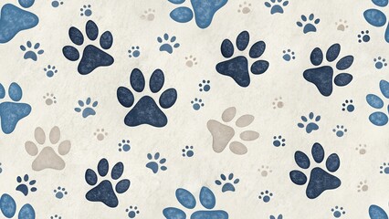 Fototapeta premium dog footprints with a seamless design pattern