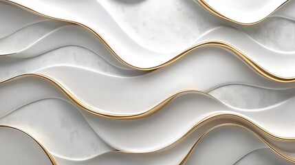 White gold wave marble wall decor