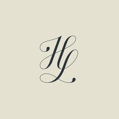 Monogram letters HL