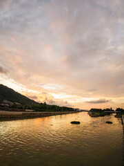 Sunset on the Gorontalo River in Indonesia