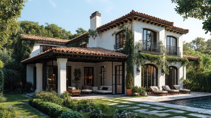 Fototapeta premium Mediterranean Villa: Luxurious Home Design