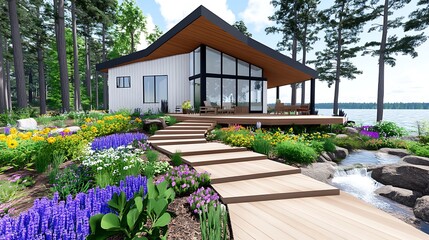 Naklejka premium Nature-inspired lakeside