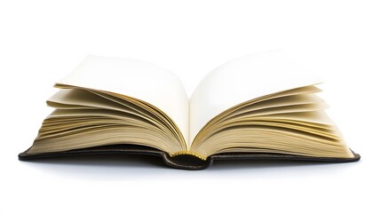 A leather journal, isolated on a white surface