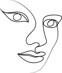 Serene Buddha Face, Single Line Art, Minimalist Drawing, Asian Features, Spiritual, Peaceful Express