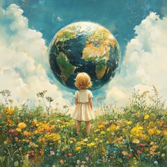 little child stand round floral planet, vector illustration --stylize 550 --v 6.1 Job ID: ca6b73fd-d82f-4d37-a5bc-afcadc0a0045