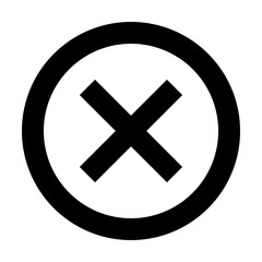 X in a Circle - Simple Minimalist Icon