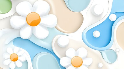 Colorful floral waves