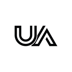 UA monogram logo design letter text name symbol monochrome logotype alphabet character simple logo