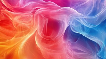 Obraz premium Colorful Abstract Smoke Waves Background with Dynamic Light Effects