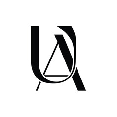 UA monogram logo design letter text name symbol monochrome logotype alphabet character simple logo