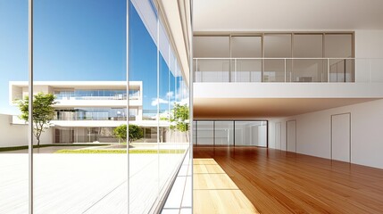 Modern Minimalist Home Architecture with Glass Walls and Wood Floors