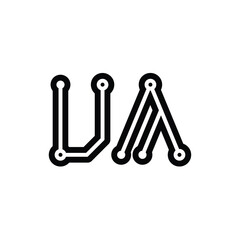 UA monogram logo design letter text name symbol monochrome logotype alphabet character simple logo