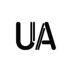 UA monogram logo design letter text name symbol monochrome logotype alphabet character simple logo