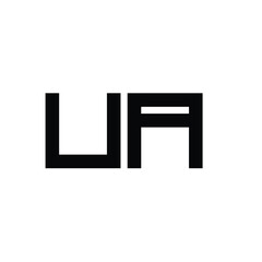 UA monogram logo design letter text name symbol monochrome logotype alphabet character simple logo