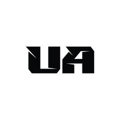 UA monogram logo design letter text name symbol monochrome logotype alphabet character simple logo