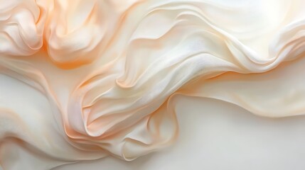 Obraz premium Elegant Draped Peach And Cream Silk Fabric