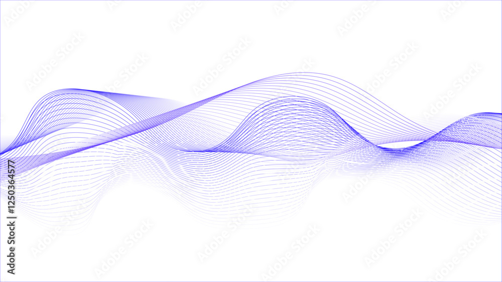 Wall mural dynamic wave pattern. modern flowing wavy lines. futuristic technology concept.