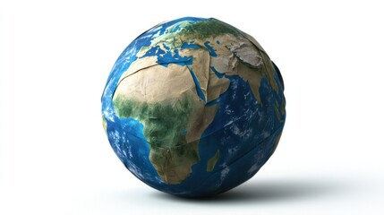 Fototapeta premium A detailed, textured globe showcasing continents and oceans, emphasizing Earth's geography and nature