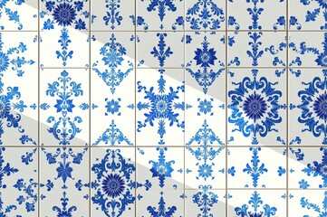 Blue and White Portuguese Tiles Pattern