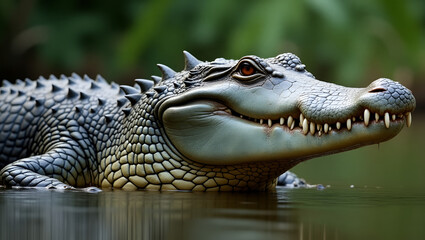 Fototapeta premium The Mighty Crocodile: Ancient Predator of the Waters